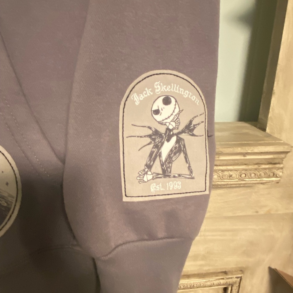 EUC Disney The Nightmare Before Christmas Charcoal Hoodie Size XS - Picture 6 of 8